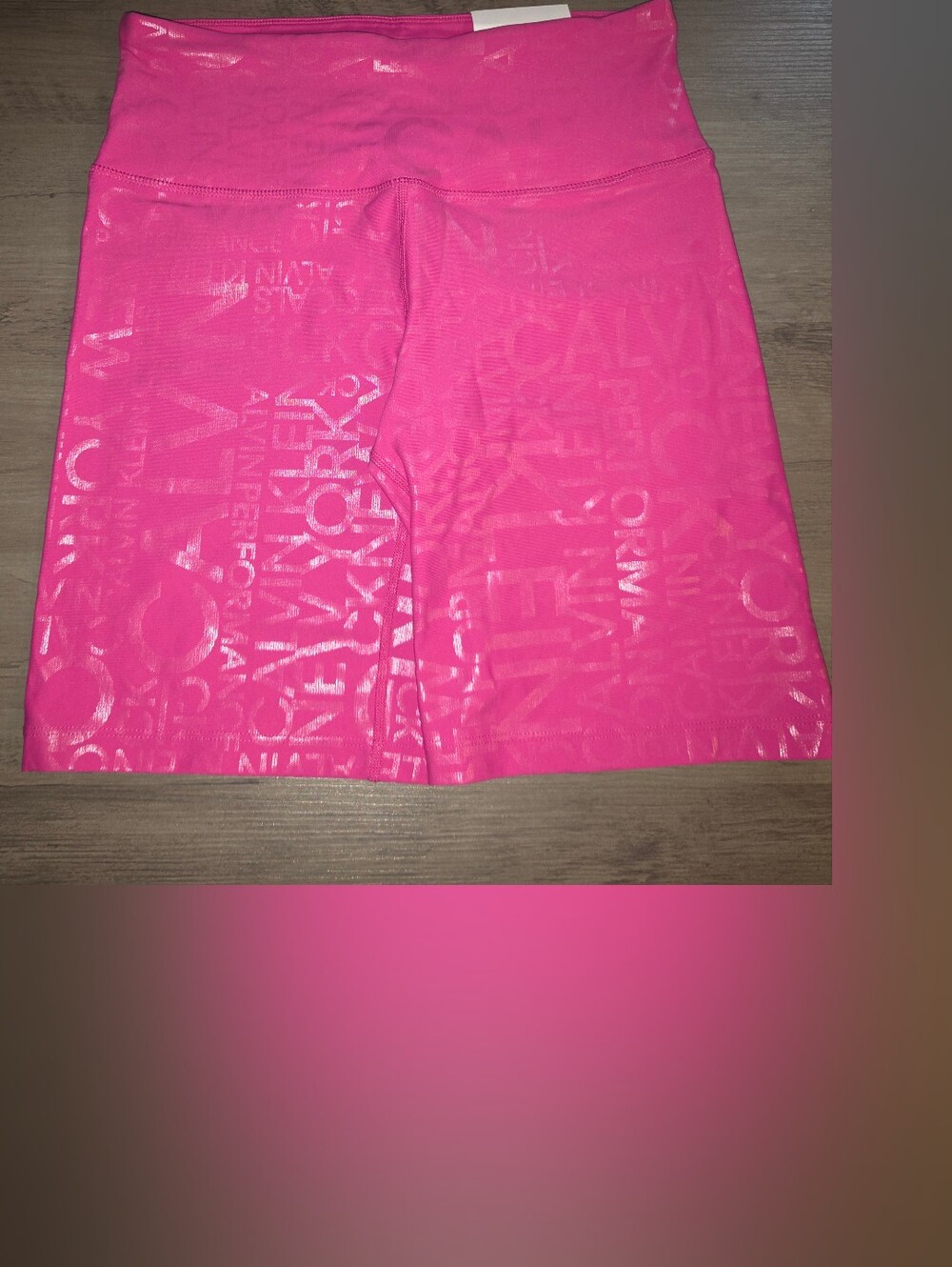 Calvin Klein Hot Pink Glossy Logo High-Waist Shorts
